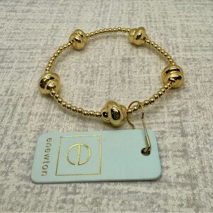 enewton Gold Bead Stretch Bracelet with Polished Accent Beads